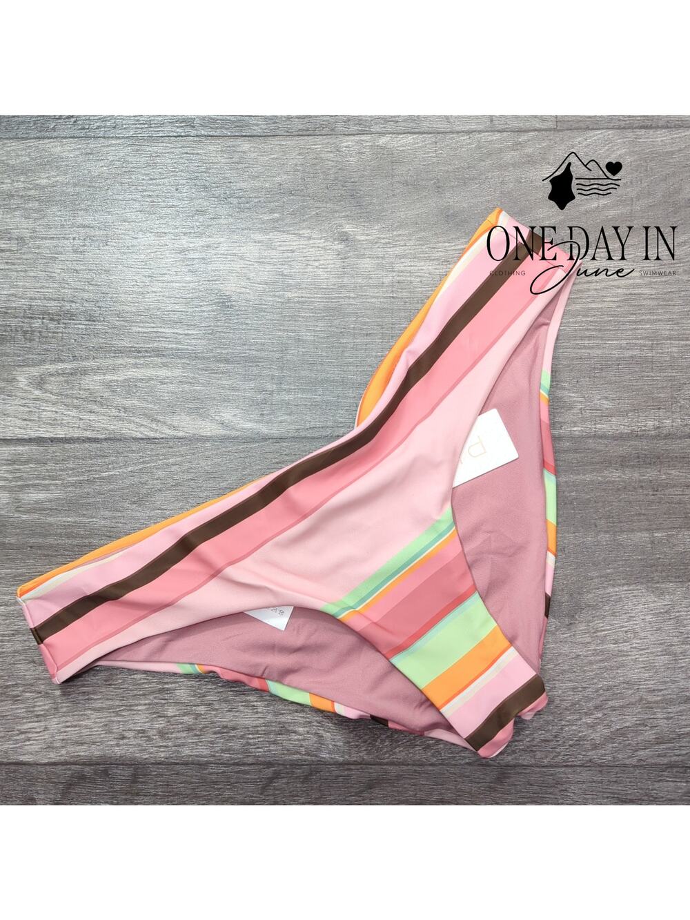 Phax Striped Cheeky Bikini Bottom Size M
